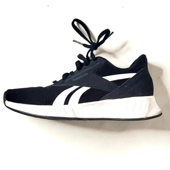 Reebok Energen Lite Running Athletic Laceup  Shoe Black& White Sz 6 US Fuel Foam - Picture 2 of 8